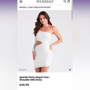Windsor White Sequin One Shoulder Dress🤍 | SIZE SMALL